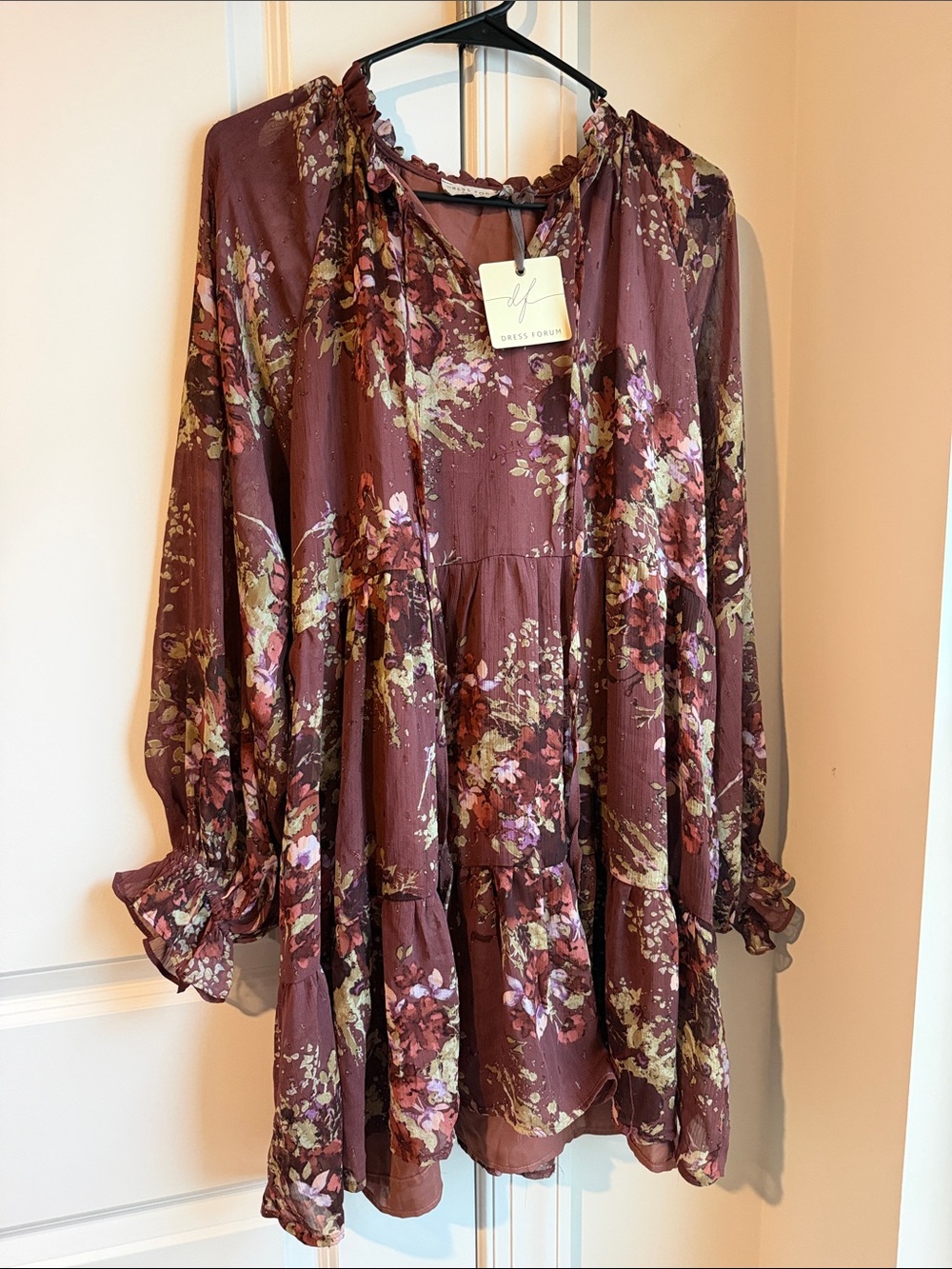 Dress Forum Plum Floral Tiered Peasant Tunic